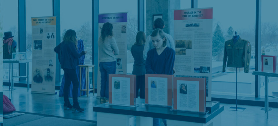 Photo of students at a poster presentation