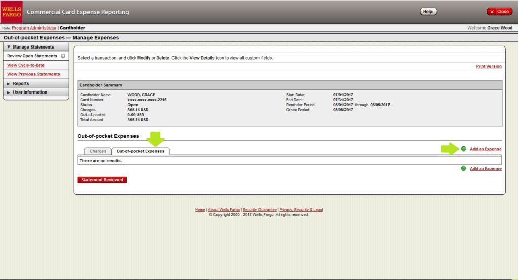 Pcard Statement – Entering Out-Of-Pocket Expenses - Business Services ...