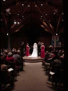 A night-time wedding in the chapel