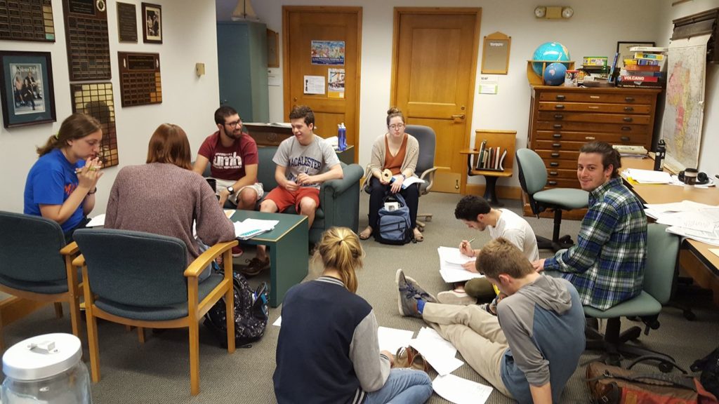 Students studying in the Geography Lounge