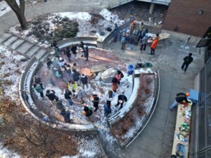 Drone photo of 20th Annual geology BBQ