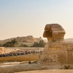 A side view of the Great Sphinx of Giza