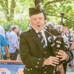 Michael Householder playing bagpipes