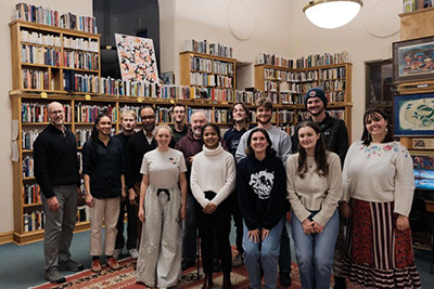 Professor Dan Trudeau and his class at the East Side Freedom Library