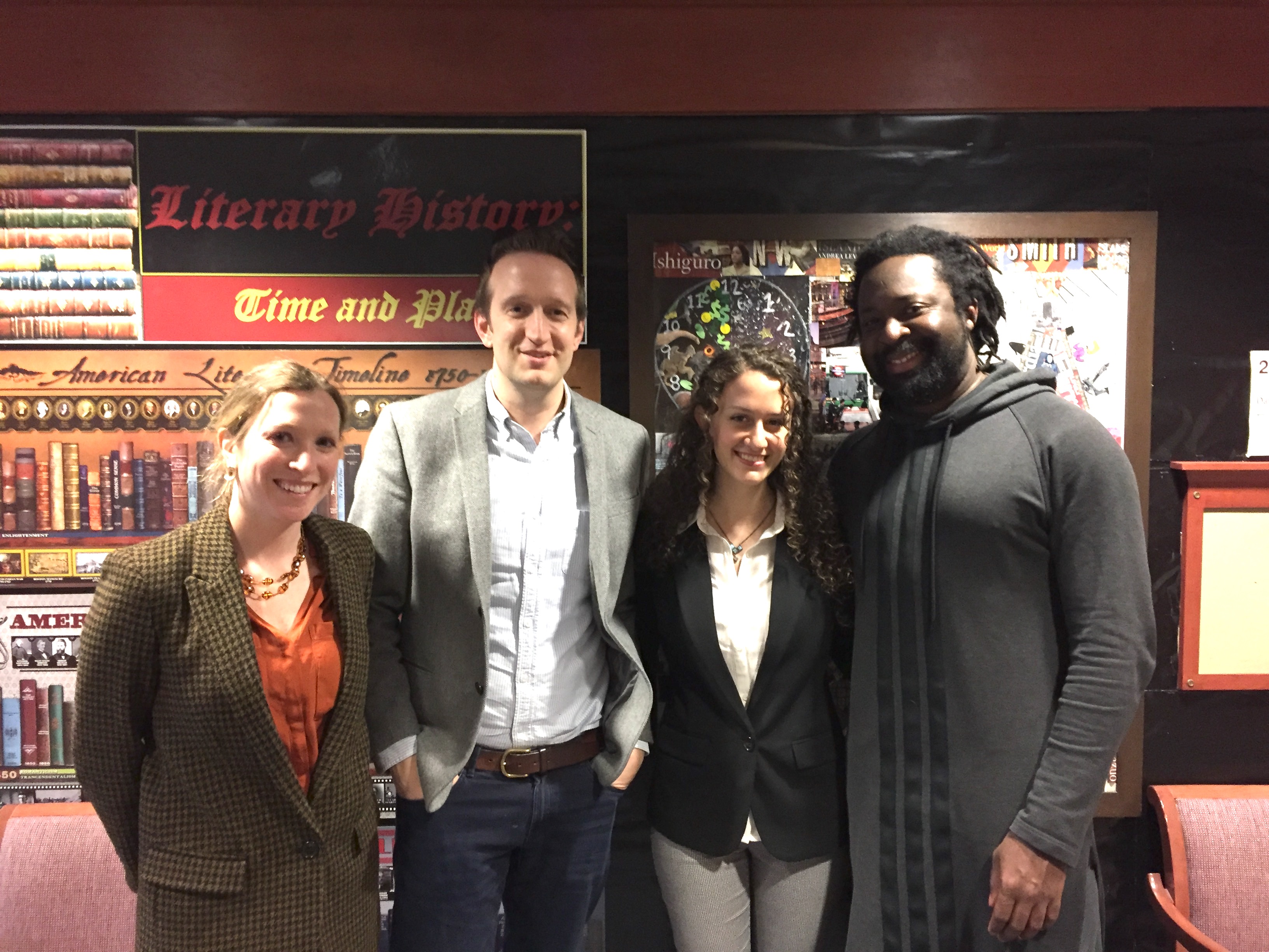 Zeena, Marlon James, Peter Bognanni, and Talia Mailman after her Honors defense