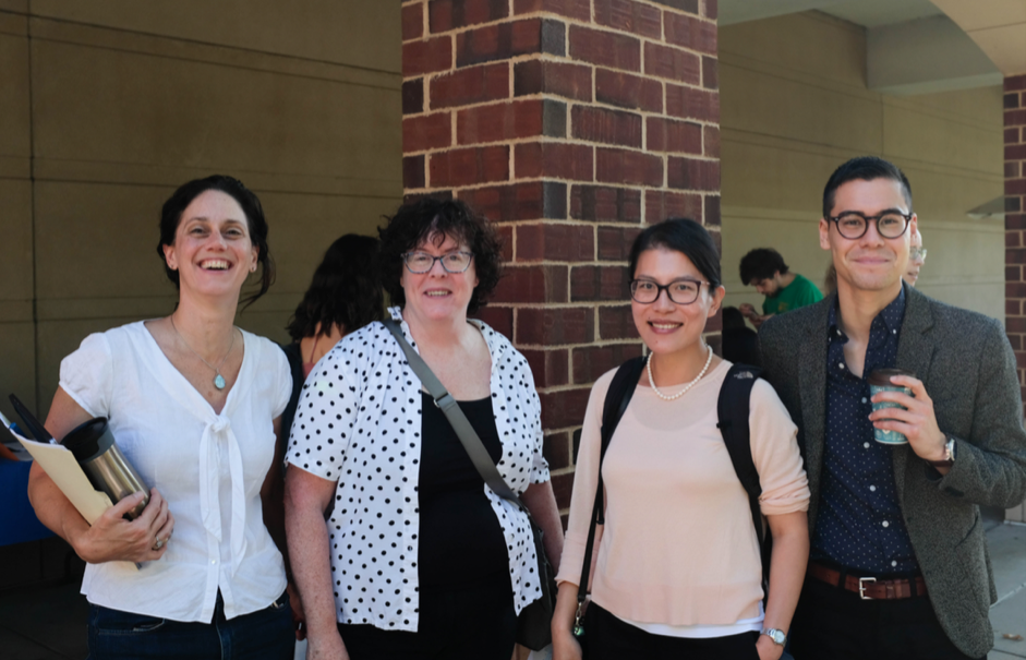 English Department Chair Andrea Kaston Tange, Professor Daylanne English, Assistant Professor Penelope Geng, and Assistant Professor Michael Prior at the English Department Fall Luncheon