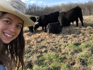 Molly Sowash with cows