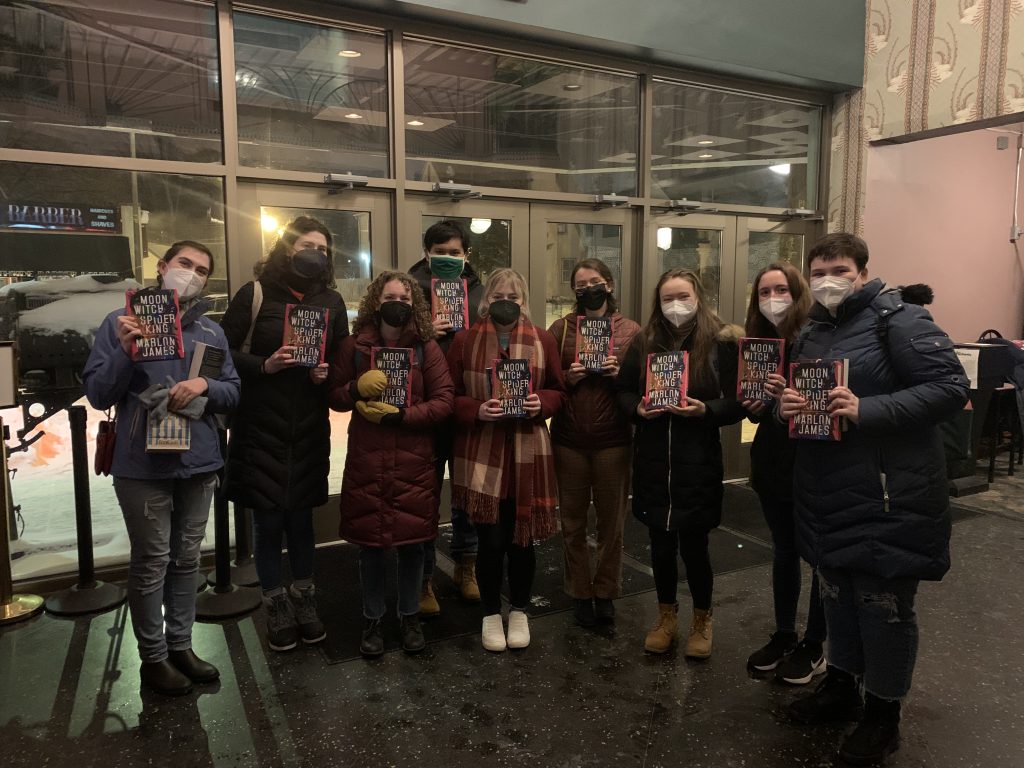 Students with Prof Marlon James New Book